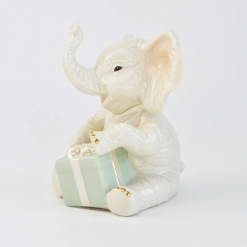 TingKe בסגנון נורדי פיל מחזיק קופסא מתנה קרמיקה קישוט יצירתי הביתה חדר ילדים קישוט יום הולדת מתנה לחג המולד . ' - ' . 3