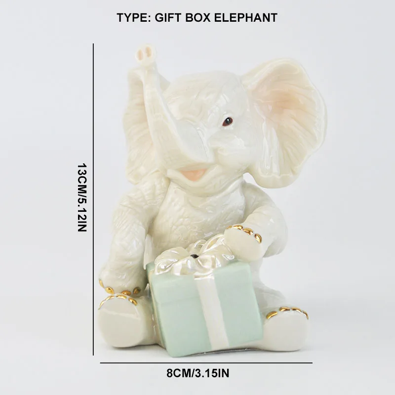 TingKe בסגנון נורדי פיל מחזיק קופסא מתנה קרמיקה קישוט יצירתי הביתה חדר ילדים קישוט יום הולדת מתנה לחג המולד . ' - ' . 5