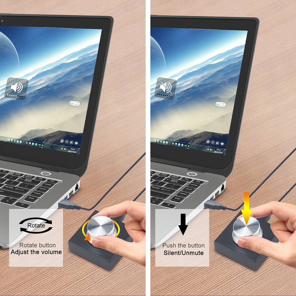USB נפח בקר מחשב אודיו דובר כפתור שליטה דיגיטלית רגולטור מתאים עבור Windows XP/7/8/10 . ' - ' . 5