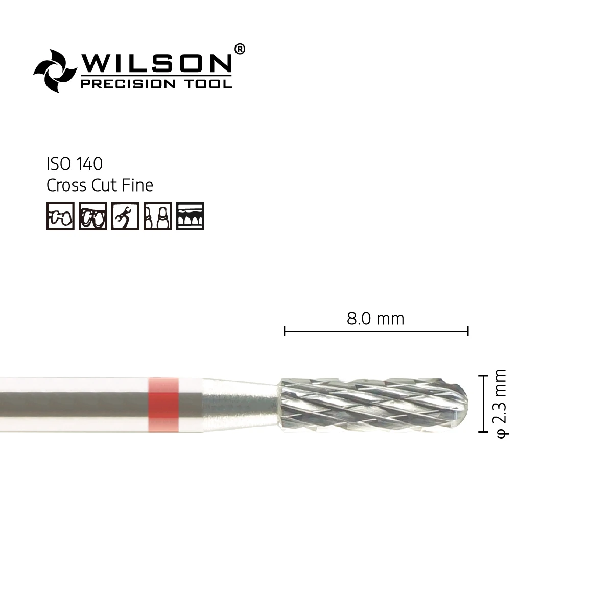 WilsonDental 5000203 טונגסטן קרביד שיניים Burs עבור חיתוך מתכת/אקריליק . ' - ' . 1