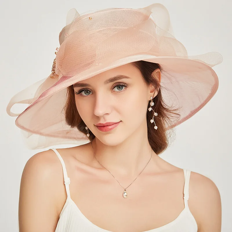 אופנה אישיות אורגנזה שטוח כובע מעולה אלגנטי בסגנון בריטי אירועים המגבעת נשים הנסיעה של קרם הגנה כובע המצחייה . ' - ' . 1