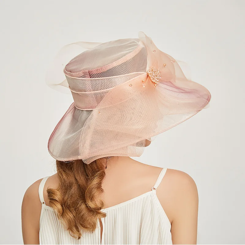 אופנה אישיות אורגנזה שטוח כובע מעולה אלגנטי בסגנון בריטי אירועים המגבעת נשים הנסיעה של קרם הגנה כובע המצחייה . ' - ' . 3