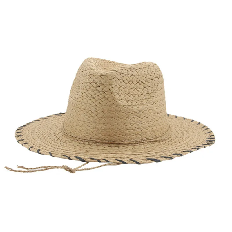 אופנה קש כובע השמש בקיץ כובעי פנמה לגברים נשים החוף הגנה מפני השמש בנות הג ' אז כובעי סומבררו דה Mujer . ' - ' . 0