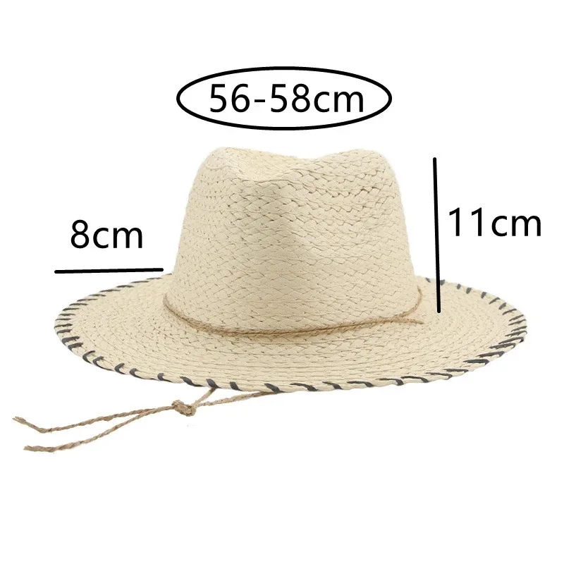 אופנה קש כובע השמש בקיץ כובעי פנמה לגברים נשים החוף הגנה מפני השמש בנות הג ' אז כובעי סומבררו דה Mujer . ' - ' . 2