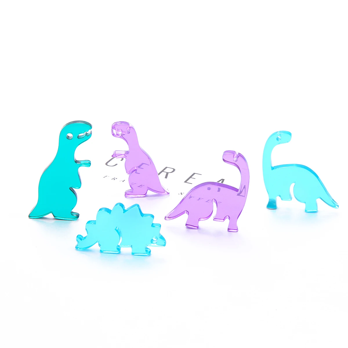 אקריליק 10Pcs צבעוני דינוזאור חיה קמיעות על הצמיד הממצאים שרשרת עגילי תליון DIY אביזר ליצירת תכשיטים . ' - ' . 1