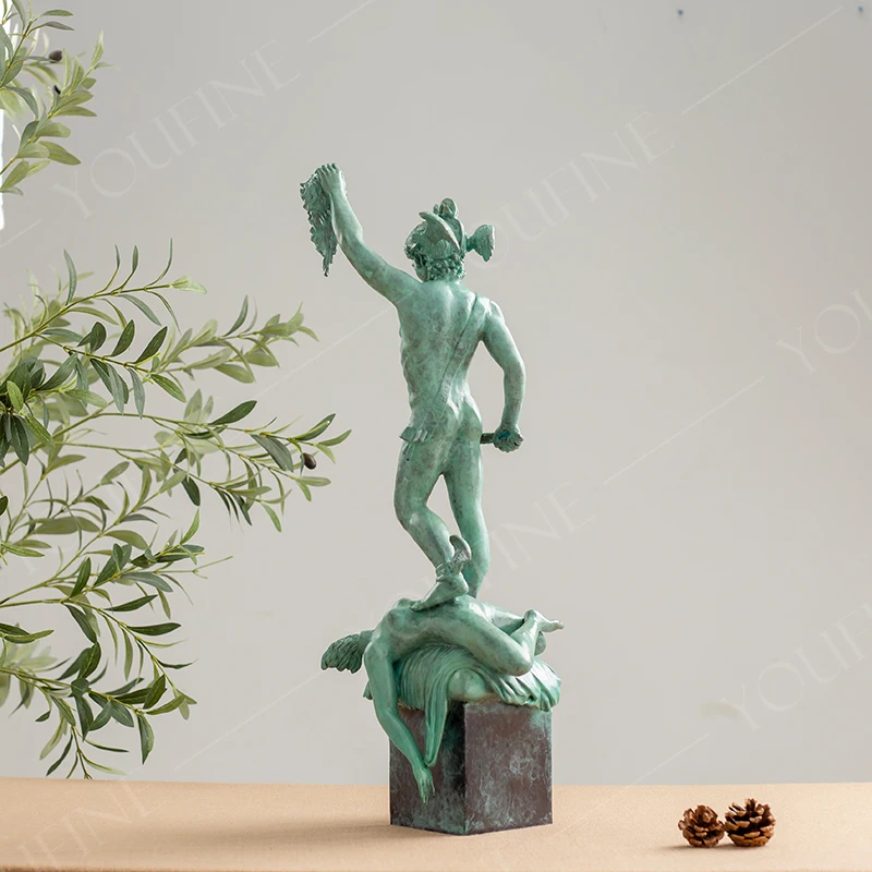 ברונזה פרסאוס עם ראשה של מדוזה פסל מיתולוגיה קלאסית ברונזה פרסאוס פיסול עבור עיצוב הבית קישוטים מלאכת יד . ' - ' . 4