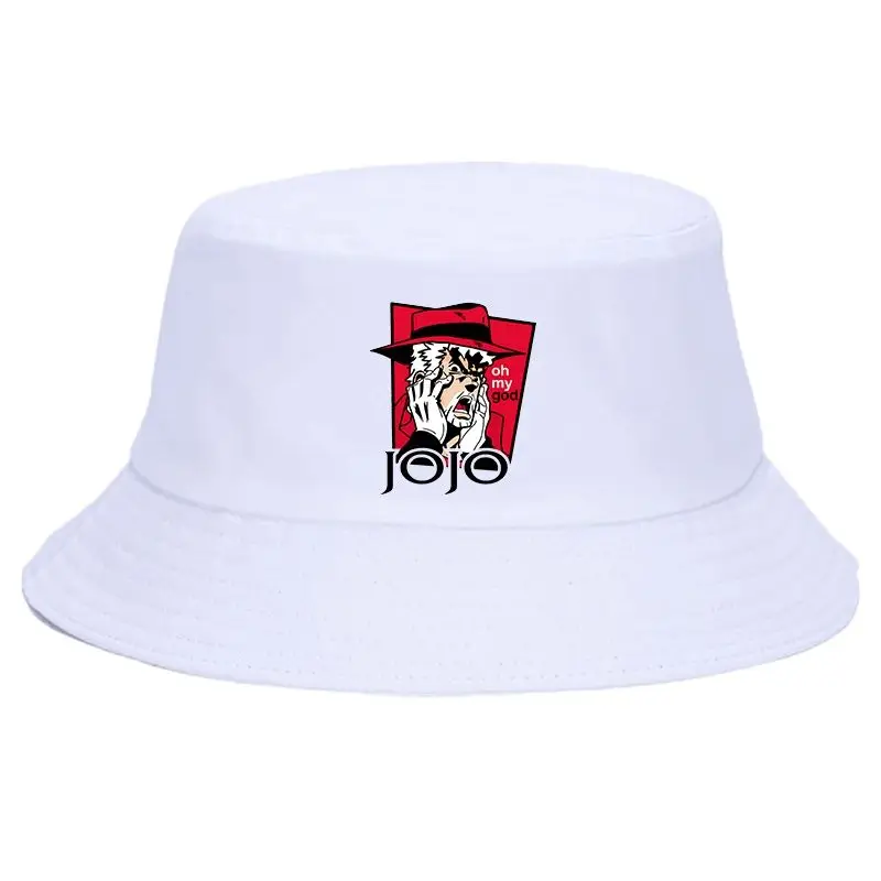 ג ' וג 'ו ביזאר הרפתקאות קיץ נשים, גברים יפן אנימה Kawaii ג' וג ' ו גרפי פנמה כובע דלי עיצוב שטוח המשקף דייג הכובע . ' - ' . 0