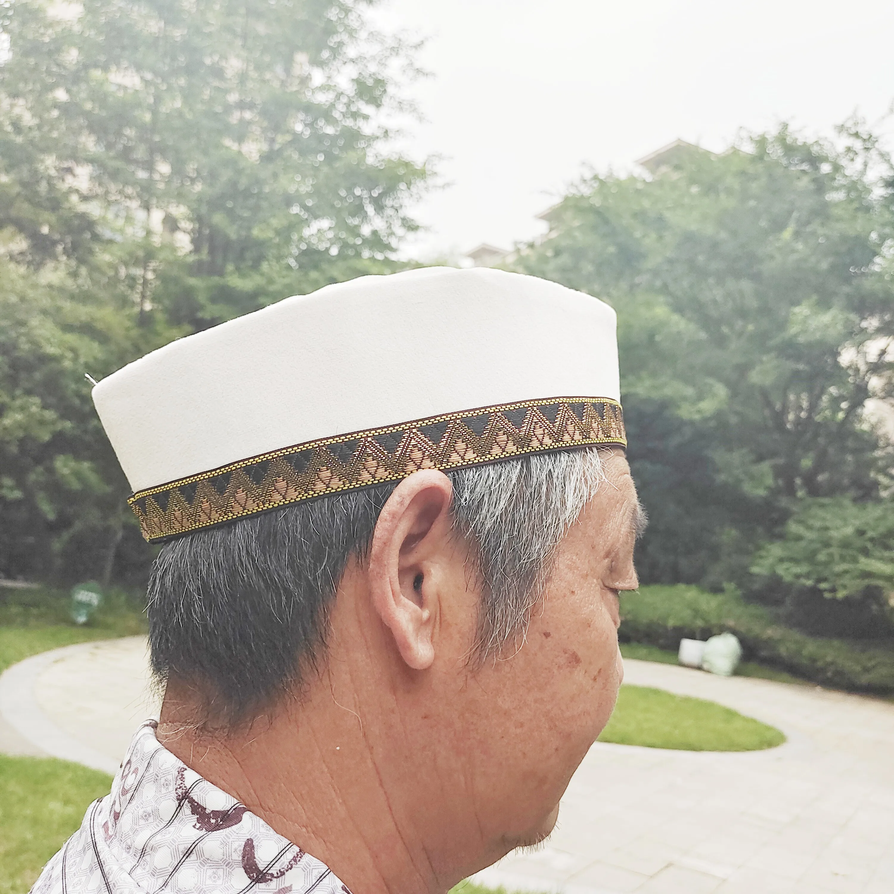המוסלמים כובעים לגברים ביגוד FreeShipping מלזיה הסירה את הכובע תפילה Kufi האסלאמית היהודית חיג ' אב ערב הסעודית טורבן Headwraps . ' - ' . 2