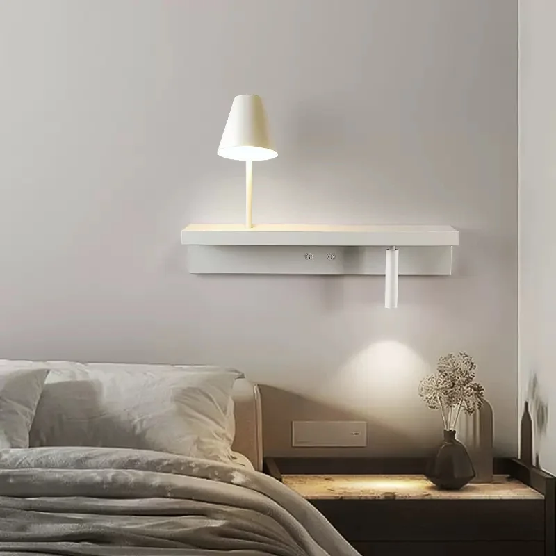 המיטה אור הקיר עם מדף 3W אור הזרקורים להחליף את הסלון ספה השינה רקע קיר לעיצוב הבית Rotatable קיר Scocne המנורה . ' - ' . 5