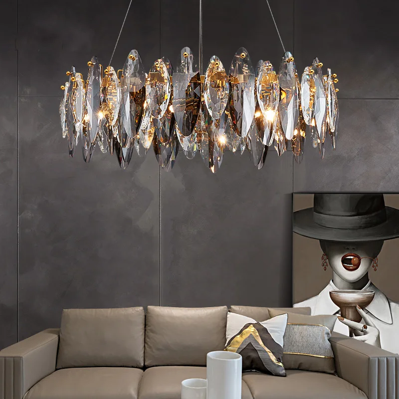 הפוסט-מודרנית אור יוקרה קריסטל נברשת בסלון פשוט אווירה k9 בסגנון נורדי חדר אוכל חדר השינה 2021 נברשת חדשה . ' - ' . 2