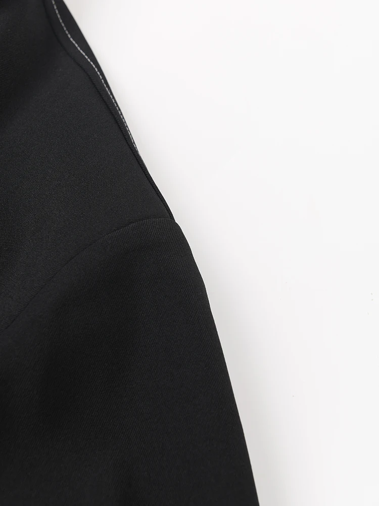 [ידה] מתאים רופף שחור רוכסן טלאים גדול גודל מעיל חדש דש שרוול ארוך לנשים המעיל אופנה גאות אביב סתיו 2023 1DF7410 . ' - ' . 5
