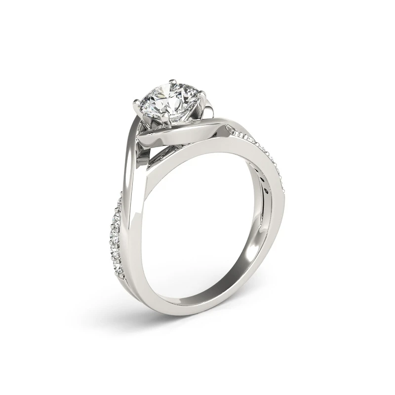 כסף סטרלינג 925 ערכות טבעת טבעת אירוסין קלאסית תכשיטים לנשים סיבוב 1 Ct Moissanite . ' - ' . 2