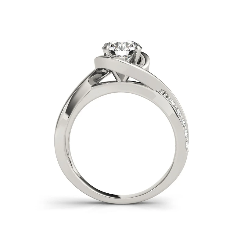 כסף סטרלינג 925 ערכות טבעת טבעת אירוסין קלאסית תכשיטים לנשים סיבוב 1 Ct Moissanite . ' - ' . 3