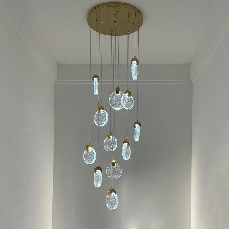 מודרני LED בסלון נברשת זהב/כסף, קריסטל וילה מדרגות קישוט הבית הנורדי מטבח המסעדה נברשת . ' - ' . 3