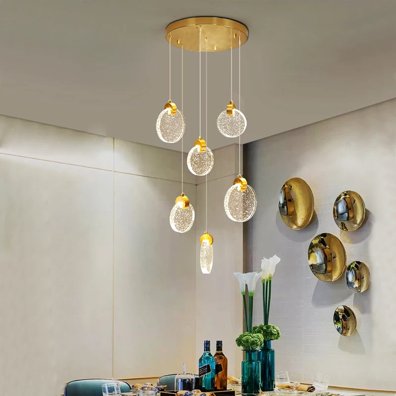 מודרני LED בסלון נברשת זהב/כסף, קריסטל וילה מדרגות קישוט הבית הנורדי מטבח המסעדה נברשת . ' - ' . 4