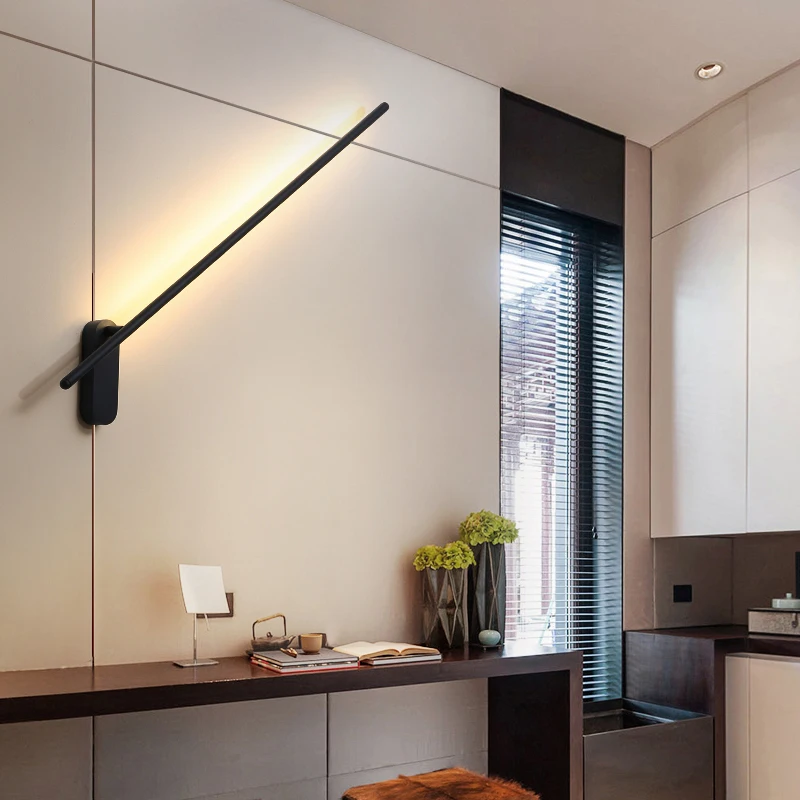 מודרני קיר שחור אור עבור חדר השינה, הסלון נורדית, המסתובב בפינת הקיר אור Luminaire Lampara Iinar במסדרון עיצוב אורות . ' - ' . 1