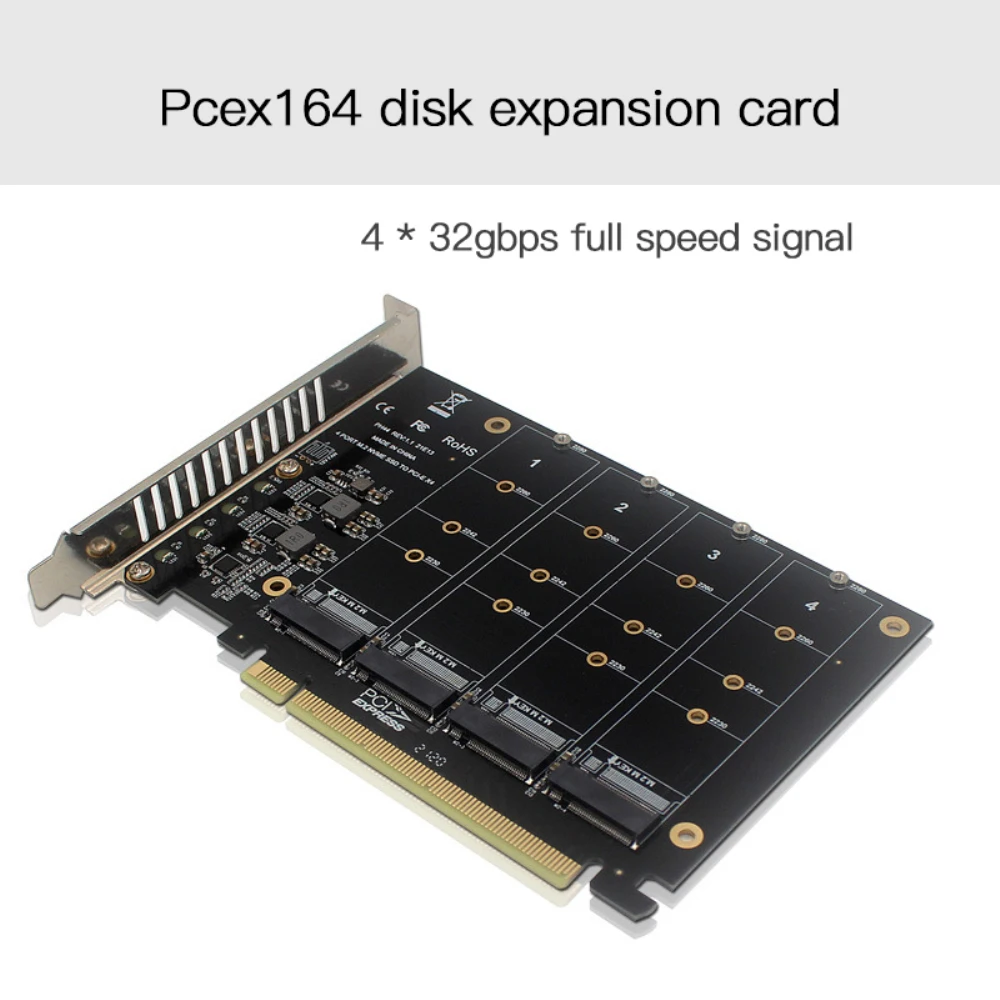 נייד Pci-e האות פיצול מערך כרטיס 32gbps הרחבה כרטיס אינדיקטורים Led Pci-e X16 4-דיסק הרחבה כרטיס במהירות גבוהה יציבה . ' - ' . 3