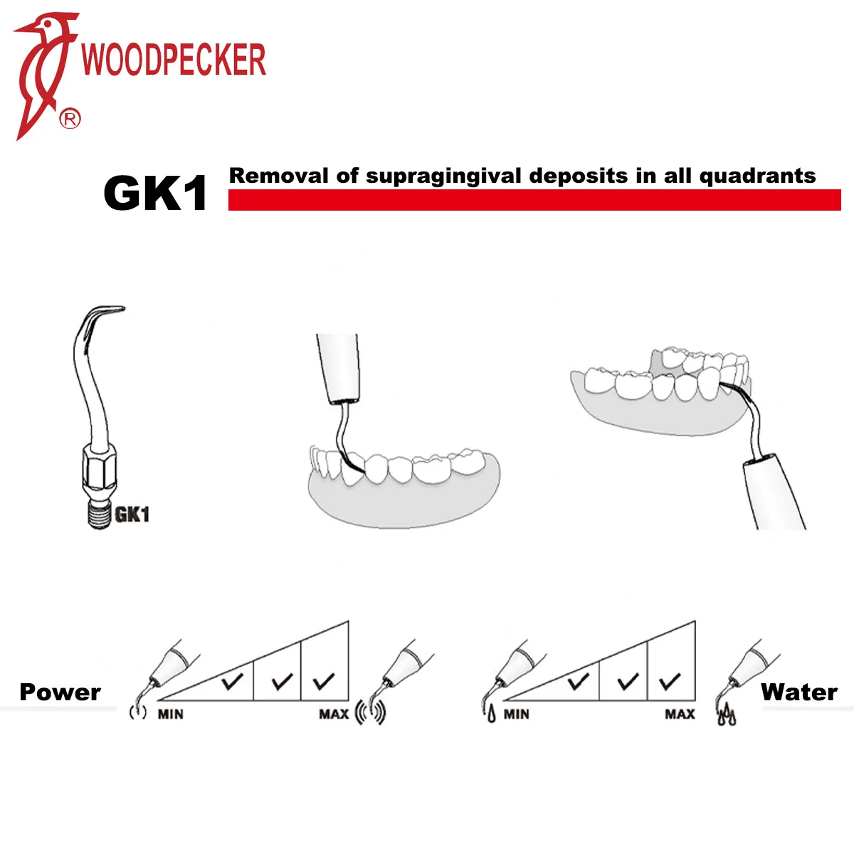 נקר שיניים קולי Piezo Scaler טיפים קנה מידה טיפים GK-סדרת מתאים KAVO קנה מידה ידני שיניים כלים Mergulhos Scalin . ' - ' . 1