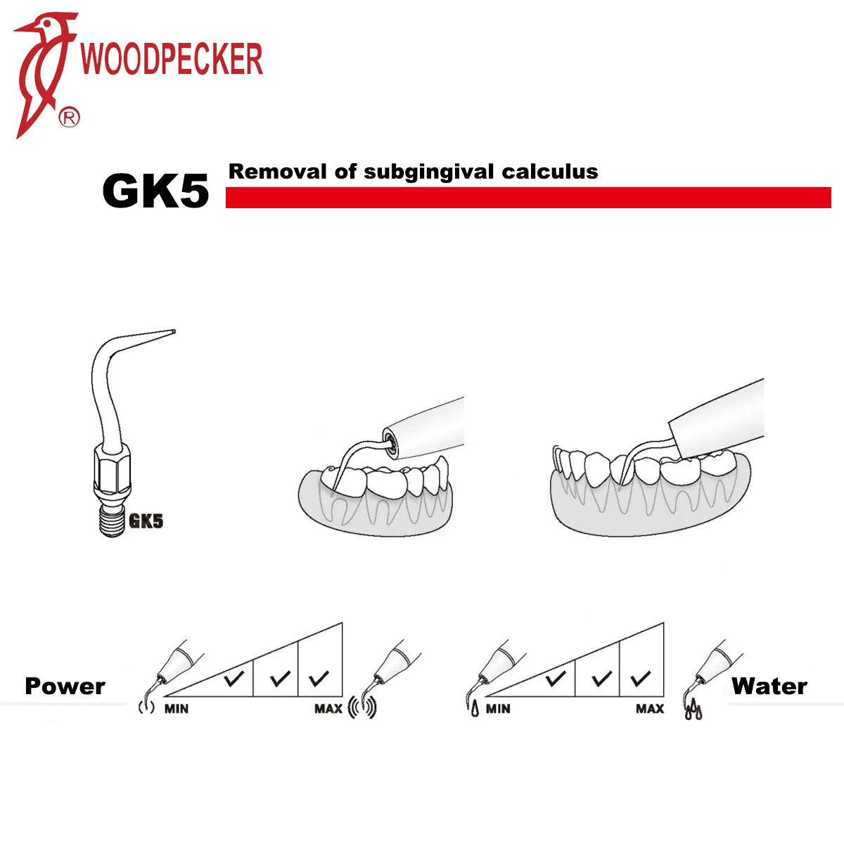 נקר שיניים קולי Piezo Scaler טיפים קנה מידה טיפים GK-סדרת מתאים KAVO קנה מידה ידני שיניים כלים Mergulhos Scalin . ' - ' . 5