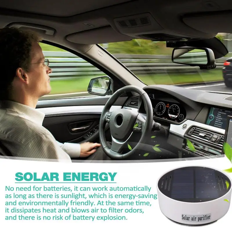 סולארי נייד המכונית מטהר אוויר עם ארומתרפיה, PM2.5 מסנן אנרגית השמש מטהר אוויר עם Ionizer על הפנים המכונית . ' - ' . 2