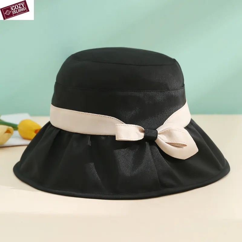 שמש כובעים לנשים השמש בקיץ כובעים אופנה להדפיס כל הרחוב-להתאים קרם הגנה גדולה אפס מקום כובע עניבת פרפר לנשימה הנסיעה הגברת Sunhat . ' - ' . 0