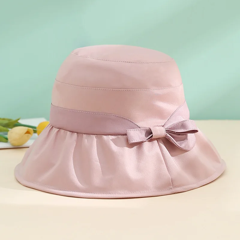 שמש כובעים לנשים השמש בקיץ כובעים אופנה להדפיס כל הרחוב-להתאים קרם הגנה גדולה אפס מקום כובע עניבת פרפר לנשימה הנסיעה הגברת Sunhat . ' - ' . 2