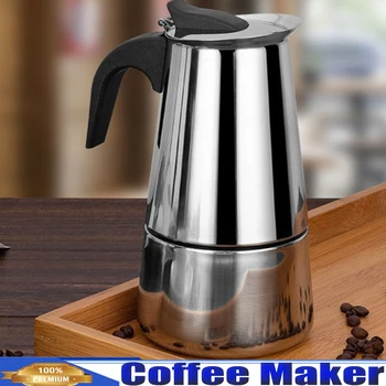 קנקן הקפה,קלאסי מכונת קפה מבושל Cafeteras הכיריים אספרסו, מוקה בסגנון אמריקאי,2~6 כוסות (100~600 מ 