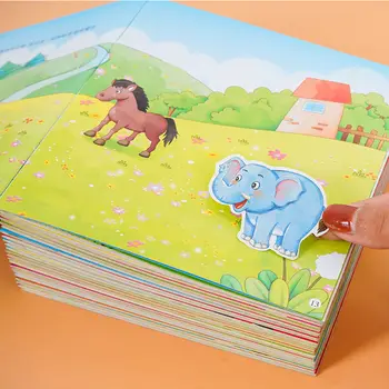 ספרים לילדים ספר מדבקה 2-6 שנה תינוק בן להדביק תמונה מוקדם חינוך פאזל Livros ליברות Libro לנוע Diy יהיה חמוד