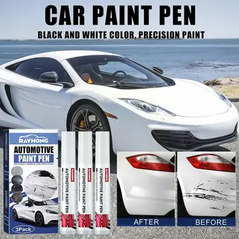 המכונית צבע עט אוטומטי שריטה לתקן את העט על מכוניות צבע שריטה תיקון עמיד למים אוטומטי שריטה הסרת עט שחור/לבן A6X3