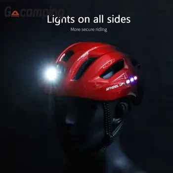 גלגל למעלה בקסדת אופניים MTB קסדת אופני כביש, קסדה משולבת רכיבה על רכב חשמלי בטיחות קסדה עם הזנב המנורה מטען USB