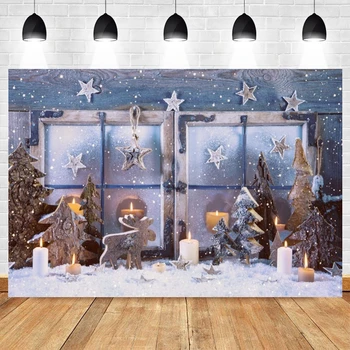 חג המולד צילום רקע עץ חלון שלג בחורף צילומי רקע צילום סטודיו Photocall Photozone Photophone אביזרים