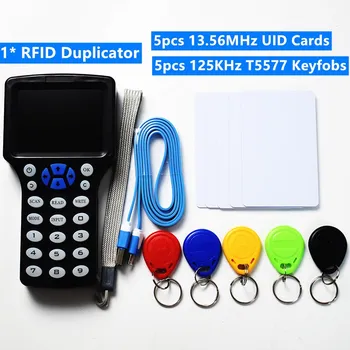 אנגלית 10 תדרי RFID צילום תעודת זהות IC הקורא סופר להעתיק M1 13.56 MHZ מוצפן Duplicator מתכנת USB NFC UID תג הכרטיס.