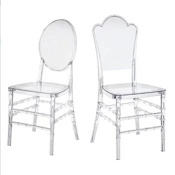 100PCS באיכות גבוהה עמיד קריסטל שרף טיפאני Chavari כיסאות דקורטיביים הכיסא ניתן להסרה עבור מלון החתונה פגישה