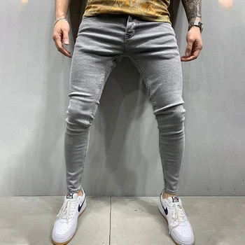 2023 חדש לגברים גמיש סקיני ג 'ינס מוצק צבע מקרית Slim Fit מכנסיים Mens אופנה בגדי מעצבים אופנת רחוב ג' ינס מכנסיים