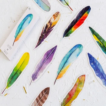 10packs/הרבה יצירתי, צבעוני נוצות ציפורים לזכרו סימניות נייר מתנה 