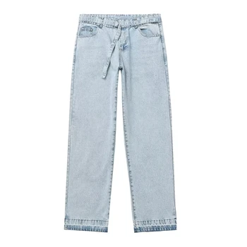 נבול אופנה וינטג 'ינס כחול רופף אמא ג' ינס נשים High Street, לבנות ויפות הרמון ג ' ינס