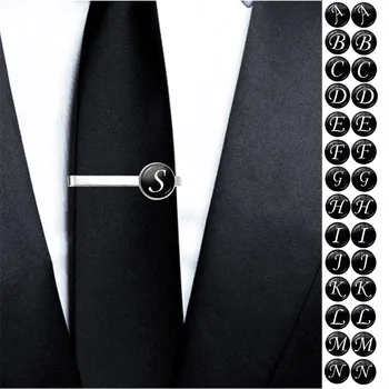 גברים אופנה 26 אותיות האלפבית לקשור קליפים אישיות השם אותיות תכשיטי הגברים העניבה קליפ Pin החליפה אביזרים מתנה