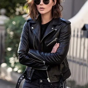 אופנה עור מלאכותי Moto אופנועים רוכסן מעיל החורף נשים 2023 פאנק אופנת רחוב שכבות שרוול ארוך ז ' קטים מקרית חדש Veste פאטאל