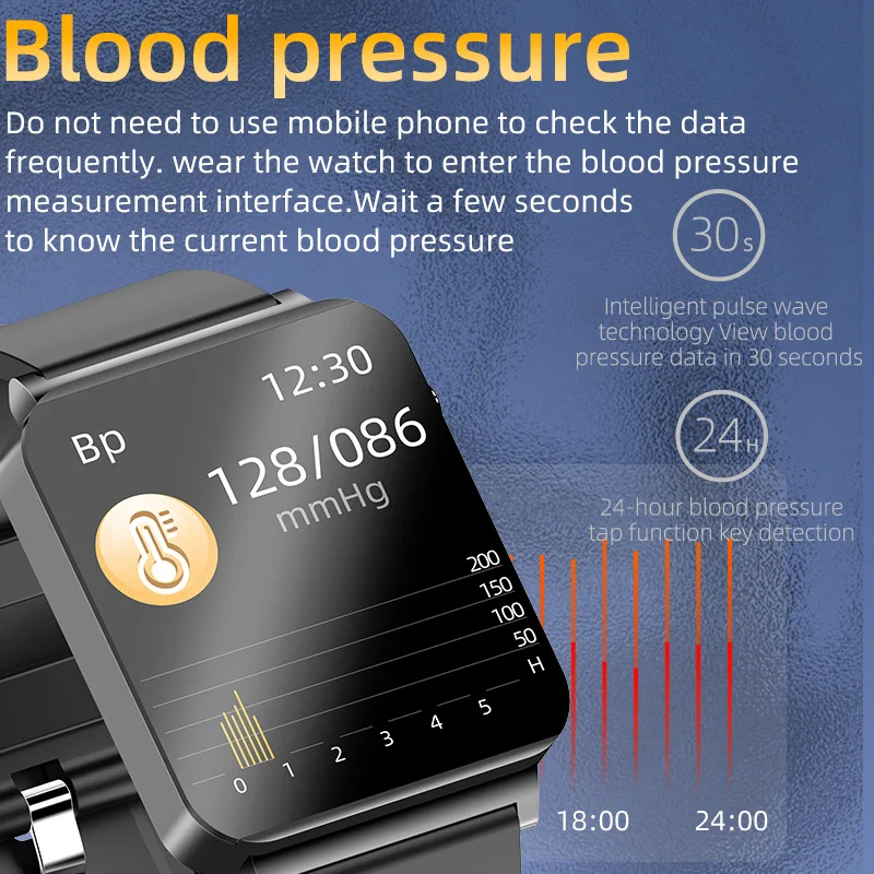 2023 Smartwatch הגלוקוז בדם, א. ק. ג+PPG ניטור לחץ הדם, טמפרטורת גוף שעון חכם עבור גברים, נשים, שעון גשש כושר . ' - ' . 3