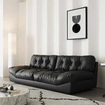 הסלון שריטה מגן ספה איטלקית שחור יוקרה 3 מושבים ספה ספה Xxl ישר מעצב מתאבן סלון ריהוט הבית