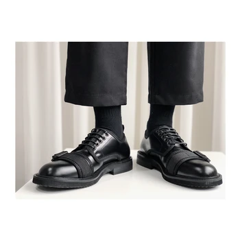 עיצוב מיוחד גברים צעירים אופנתיים אוקספורד שרוכים עגול הבוהן מזדמנים עור Pu יומי נעליים גודל ארה 