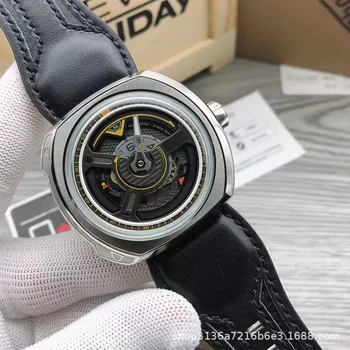 מותג יוקרה שישי אוטומטי מכאני שעון SF-T3/02-S177 חלולה חיוג עיצוב יפן תנועה שבע שעוני יד המתנות הטובות ביותר בחיי