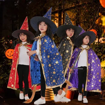 ליל כל הקדושים הילדים המכשפה כובע הגלימה החליפה תחפושת Cosplay ילדים השאמאן חמוד קסם ילדה מסיבת קרנבל להתלבש החוצה