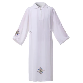 הדת החלוק הלבן אלב הפולחן בכנסייה הכומר הקתולי המדים גלימה צ ' סובל הכומר הגלימה