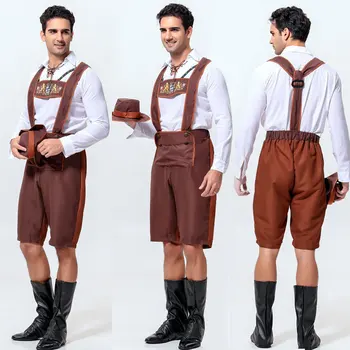 גברים הבירה אוקטוברפסט (Oktoberfest) פסטיבל תחפושות, גרמניה, בוואריה בירה גברים בגדים למבוגרים תחפושות ליל כל הקדושים