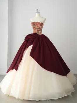 אלגנטי פרחונית סטרפלס שמלות חתונה 2022 vestido de נוביה כלה וינטג ' קו A טול המפלגה שמלת טוסט בגדים