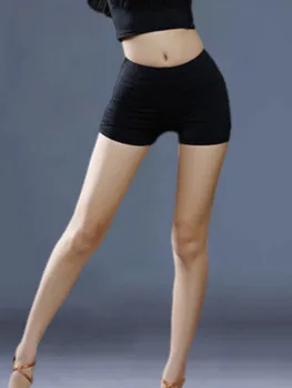 נקבה בוגרת ריקודים לטיניים חותלות לרקוד בטיחות מכנסיים לנשים דק נגד החלקה סקסי אימון שחור מכנסי חצאית שחורה בטנה