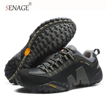 SENAGE חיצונית באיכות גבוהה נעלי הליכה גברים עמיד למים נעלי טרקים עור אמיתי יער ציד מגפיים טקטי