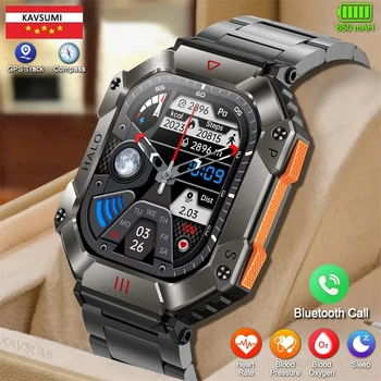 שעון חכם גברים 620mAh גדול הסוללה כושר Tracker מצפן קצב הלב IP67 עמיד למים Bluetooth להתקשר ספורט צבאי Smartwatch