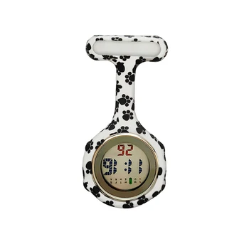 Fob דיגיטלי אחות שעונים סיליקון שעון הכיס יוניסקס מודפס שרוול גומי שעון סיכת דש שעון רופא אחות מתנה